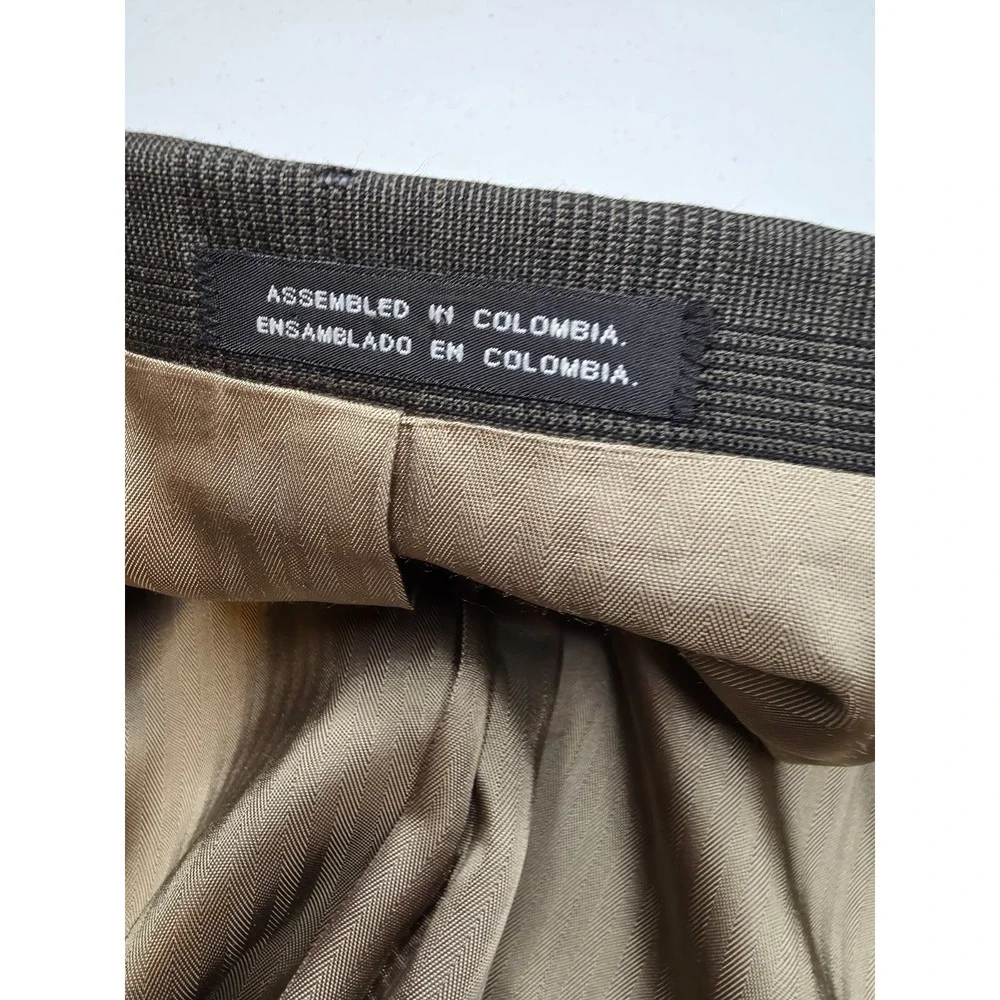Stafford Blazer Mens 44L Brown Glenplaid Sports Coat Jacket 3‎ Buttons Wool